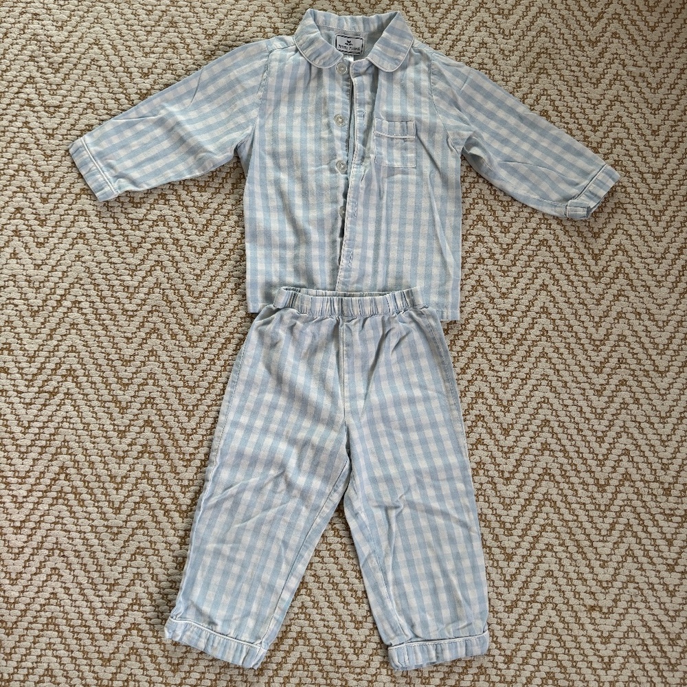 Petite Plume Pajamas in size 3T. Baby blue and white gingham